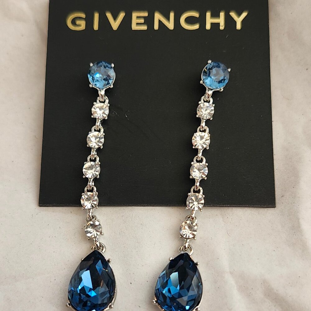 Givenchy Blue and Silver Earrings